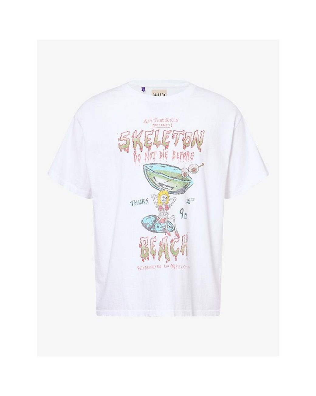GALLERY DEPT. White Don'T Die Graphic-Print Cotton T-Shirt for men