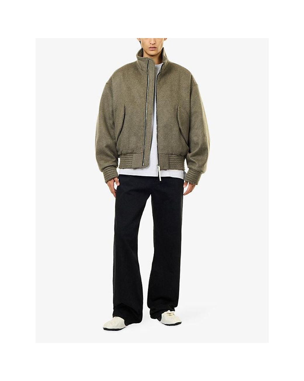 Jacquemus Green Le Losange Wool Bomber Jacket for men