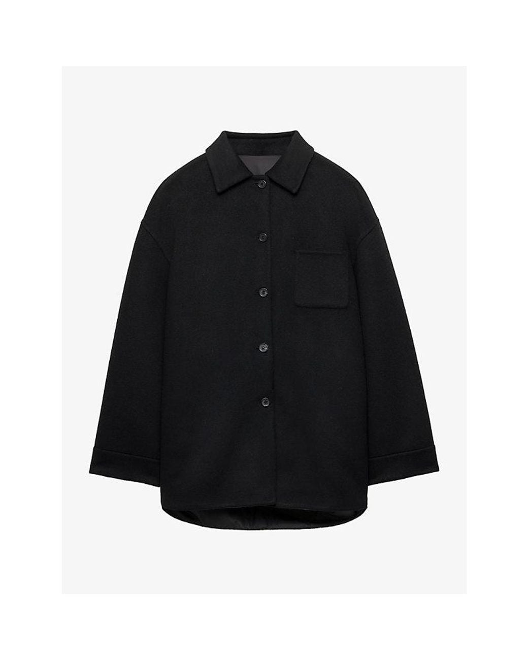 Prada Black Reversible Oversized-Fit Wool And Cashmere Jacket