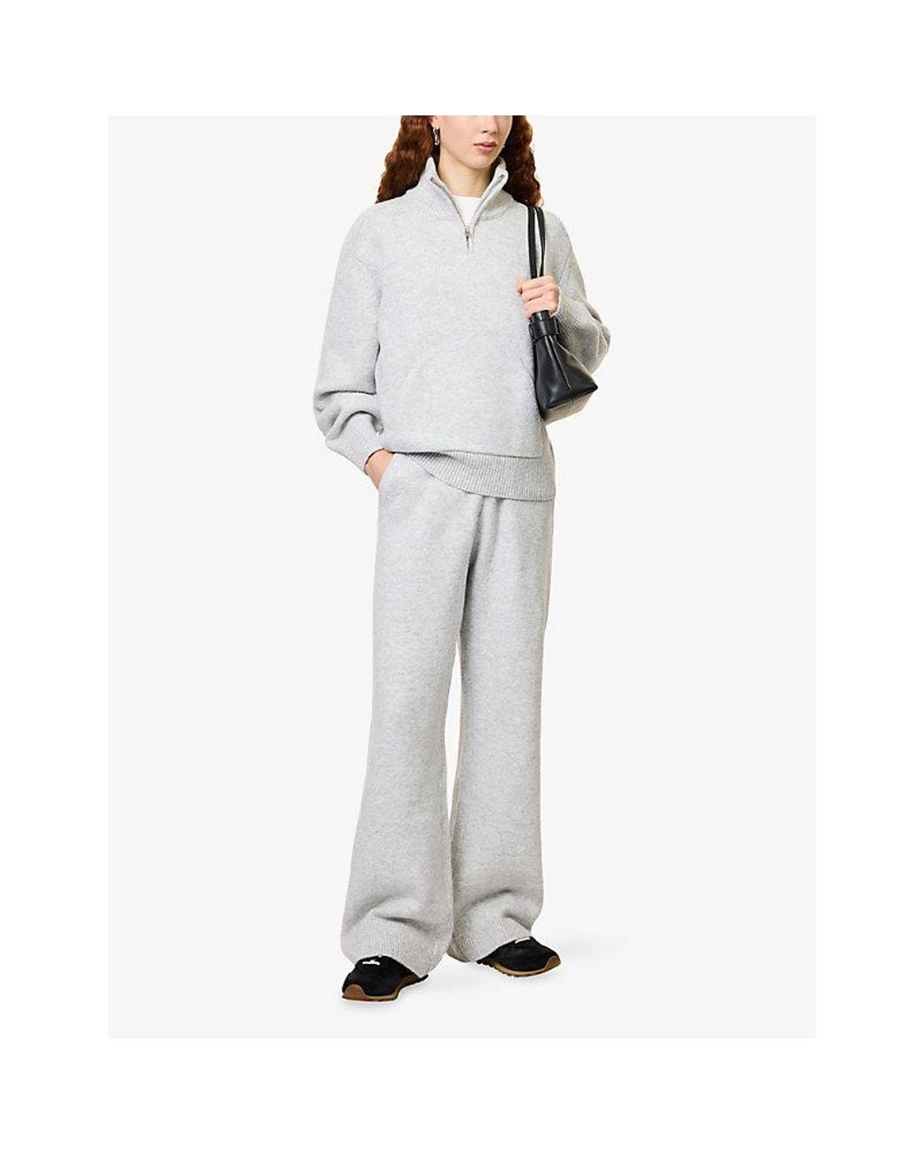 The Couture Club White Chenille Emblem Funnel-Neck Knitted Jumper