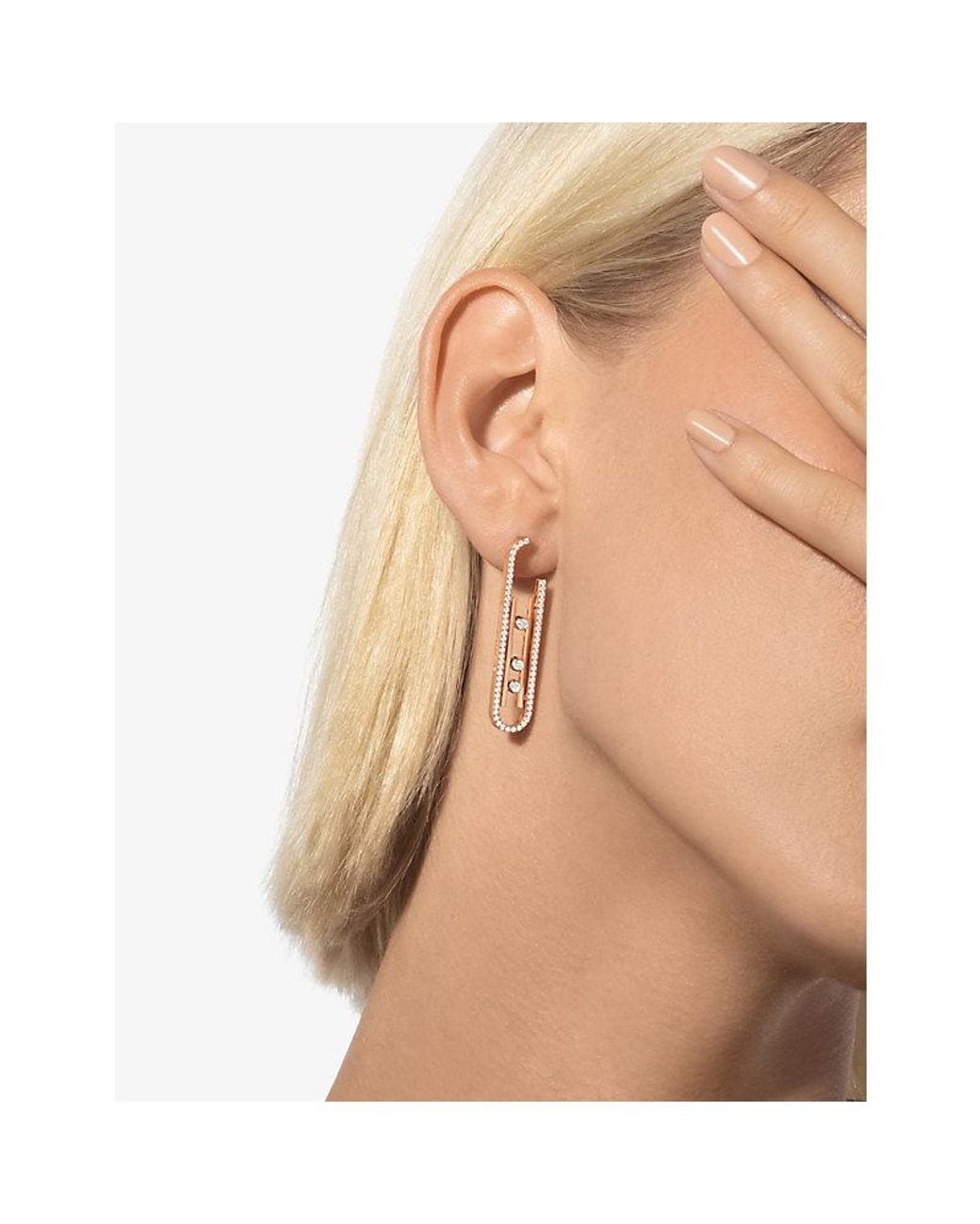 Messika Metallic Move 10Th 18Ct And 1Ct Diamond Earrings