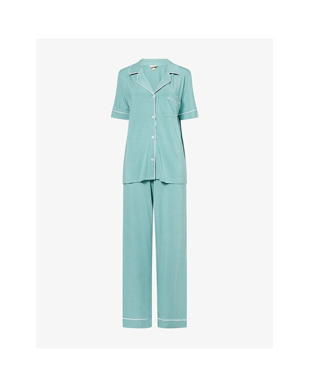 Eberjey Blue Gisele Long-Sleeve Modal-Jersey Pyjama Set