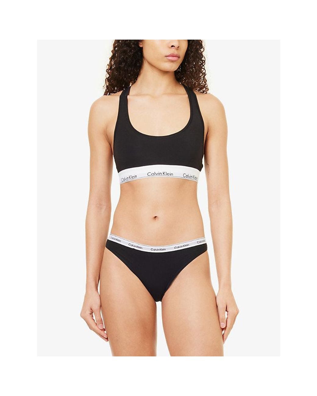 Calvin Klein Blue Modern Branded-Waistband Stretch-Cotton Briefs