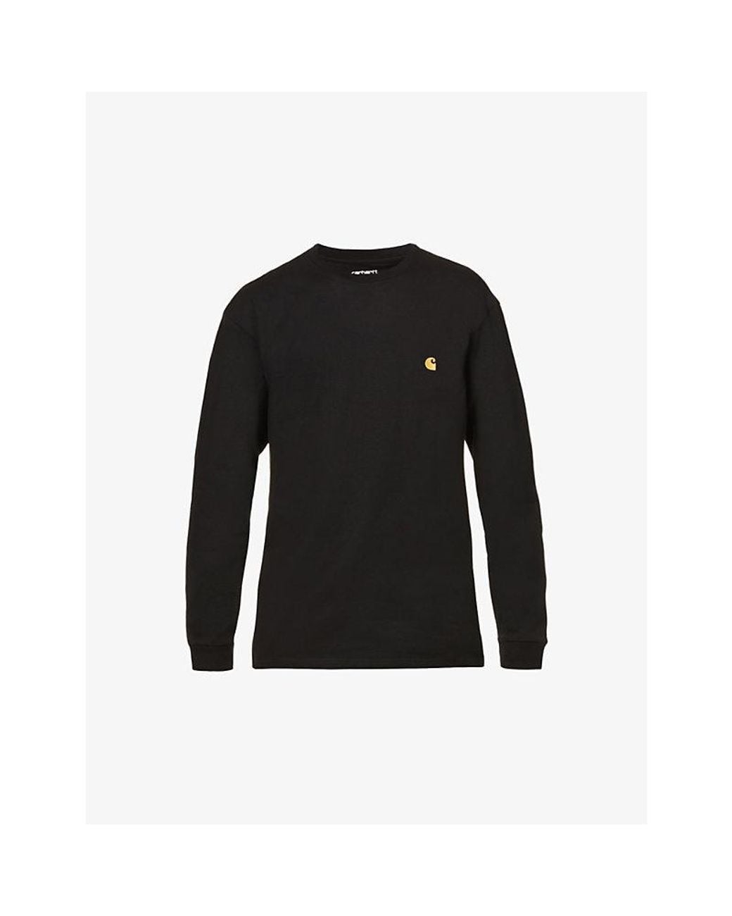 Carhartt Black Chase Logo-Embroidered Cotton-Jersey T-Shirt for men
