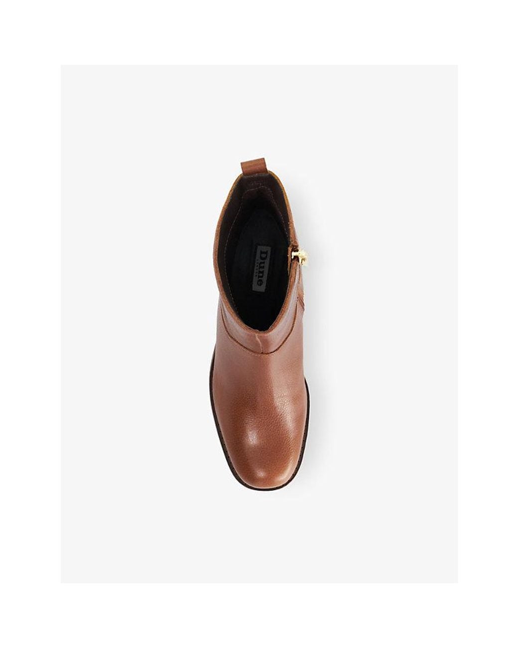 Dune Brown Peya Leather Ankle Boots