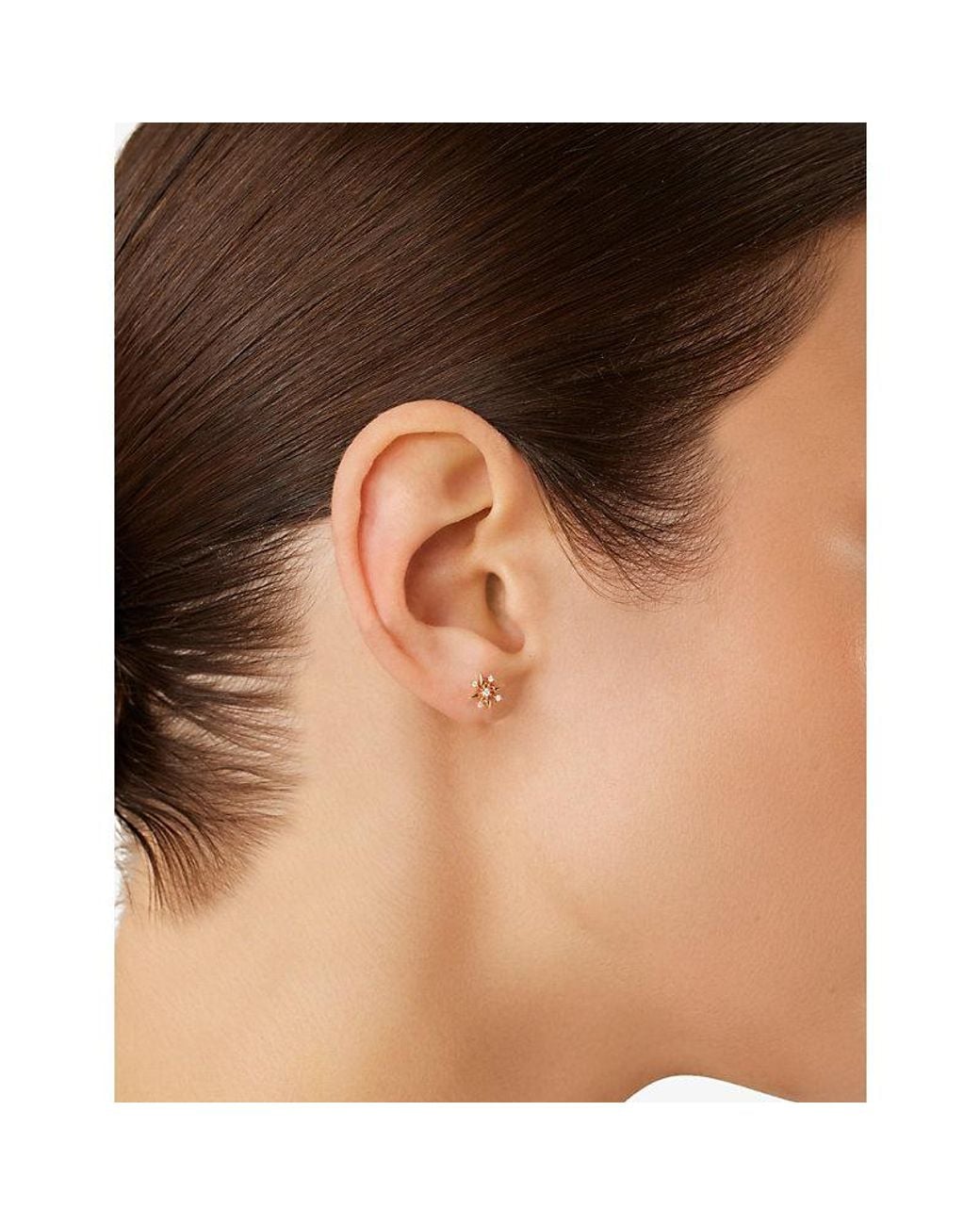 Kismet by Milka White Aurora 0.03Ct Diamond Stud Earring