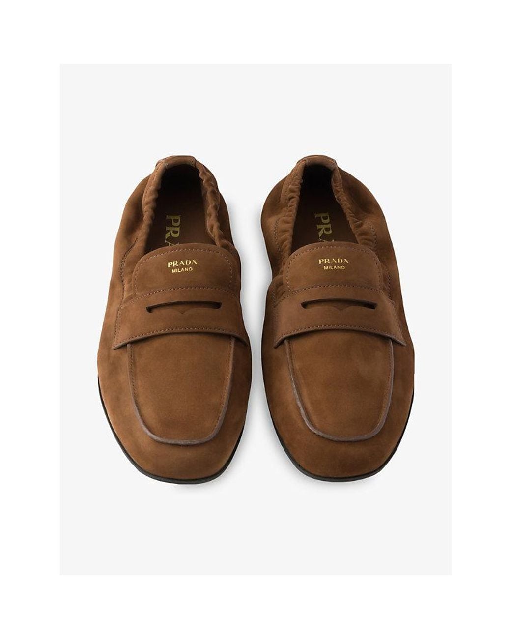 Prada Brown Shuffle Leather Loafers