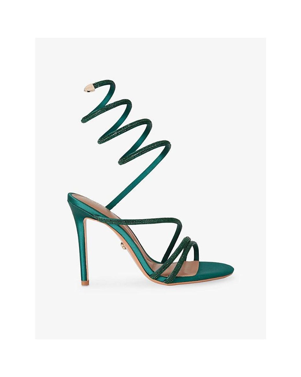 Carvela Kurt Geiger Green Spiral 105 Woven Heeled Sandals