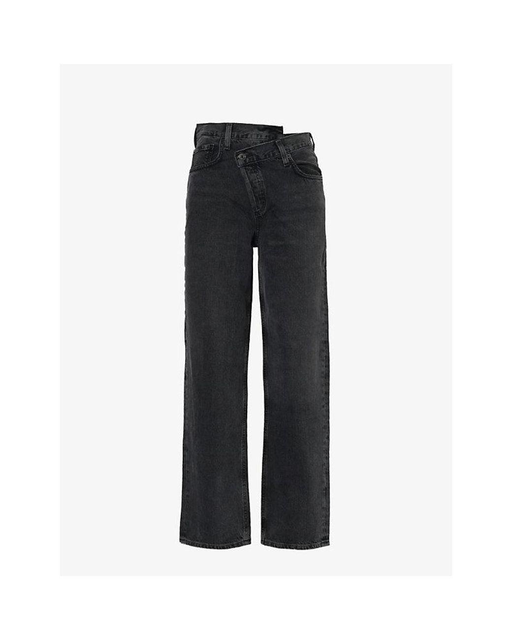 Agolde Criss Cross Straight-leg High-rise Organic-denim Jeans in Black |  Lyst