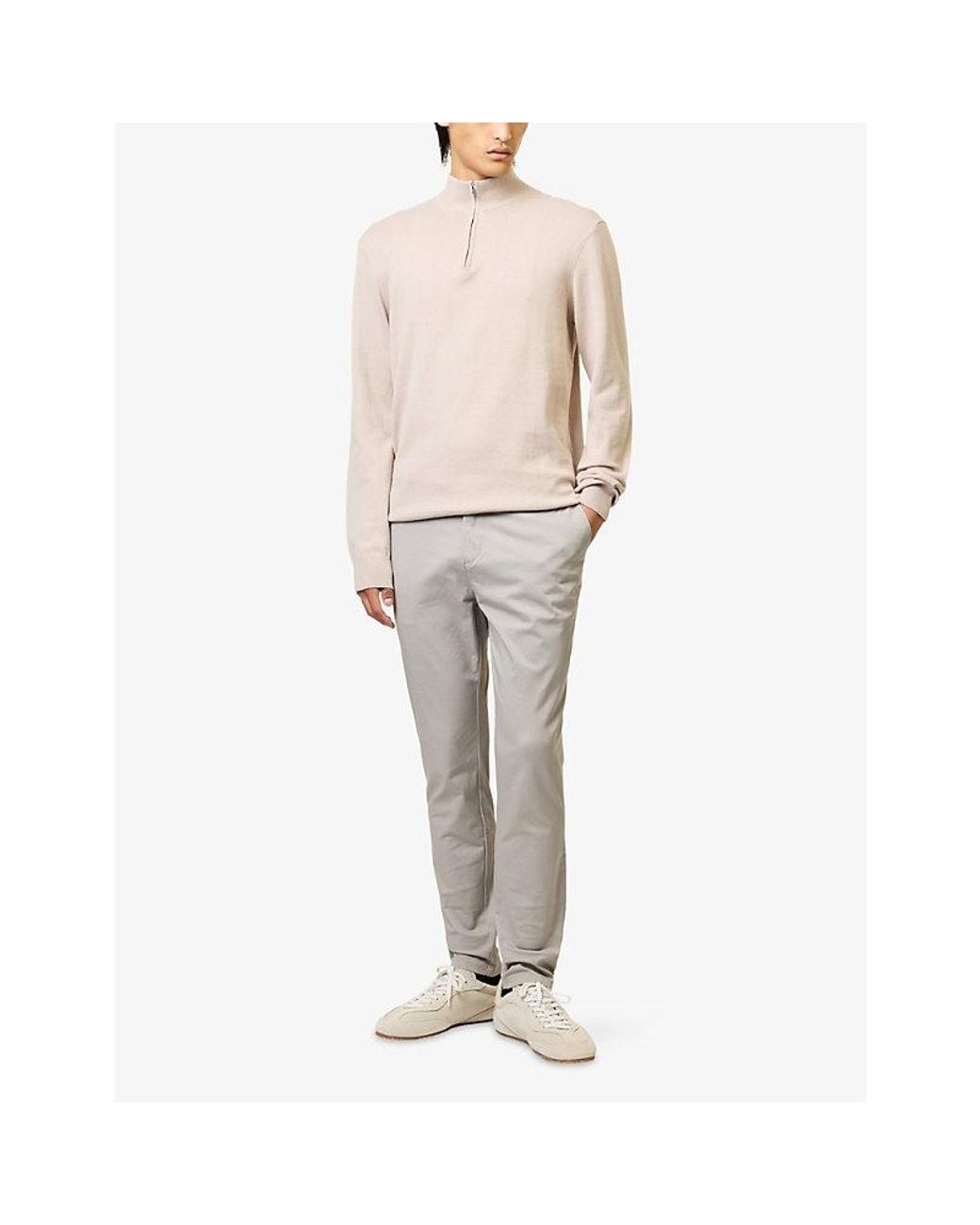 Arne Gray Tailored Slim-Fit Cotton-Stretch Chino Trousers for men