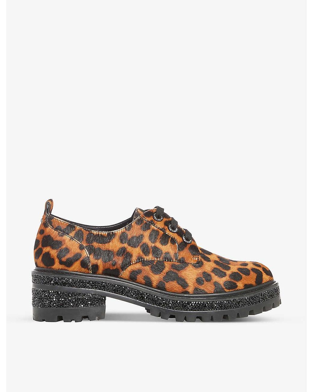 dune leopard print flat shoes