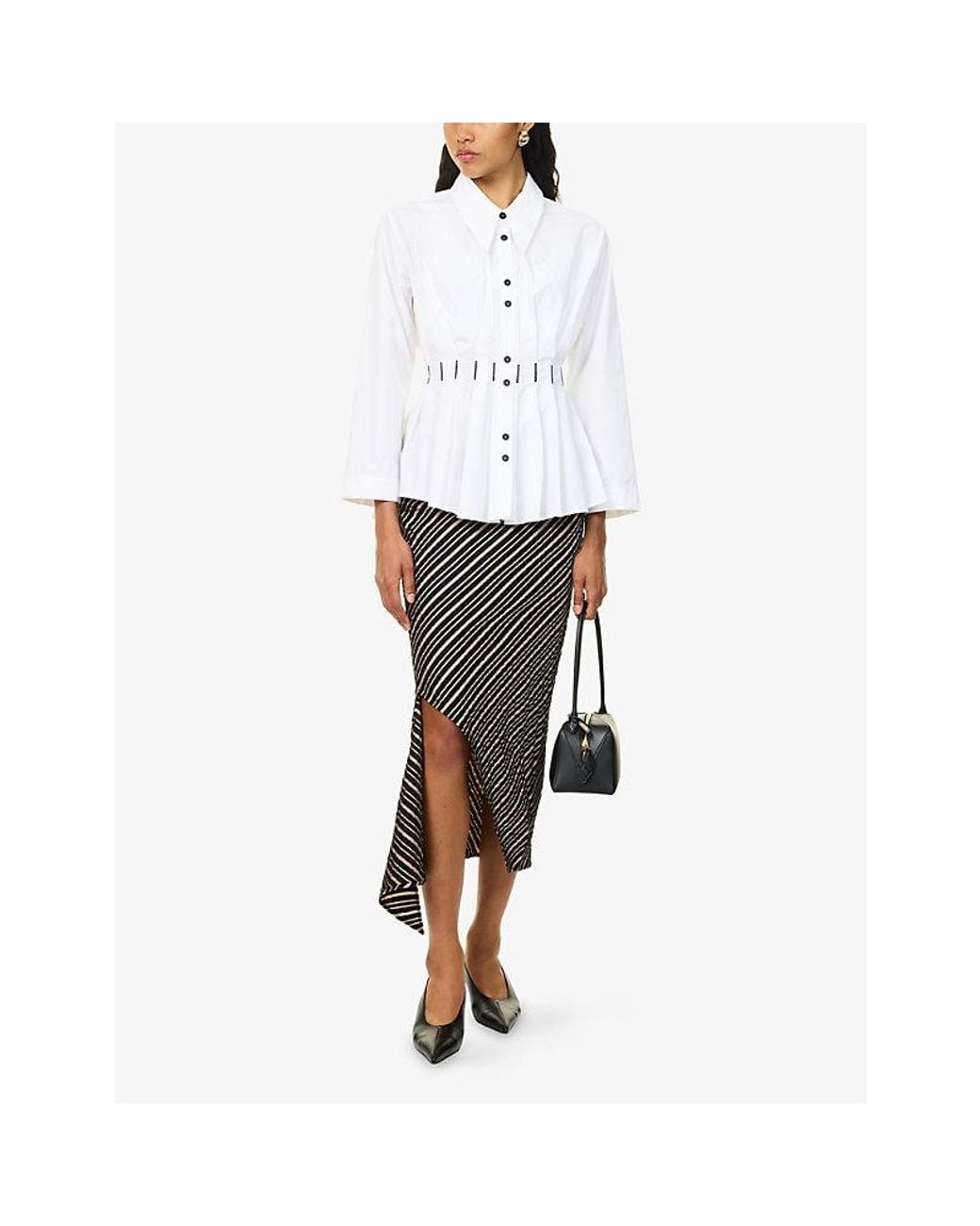 Palmer//Harding White Escen Pleated Cotton Shirt