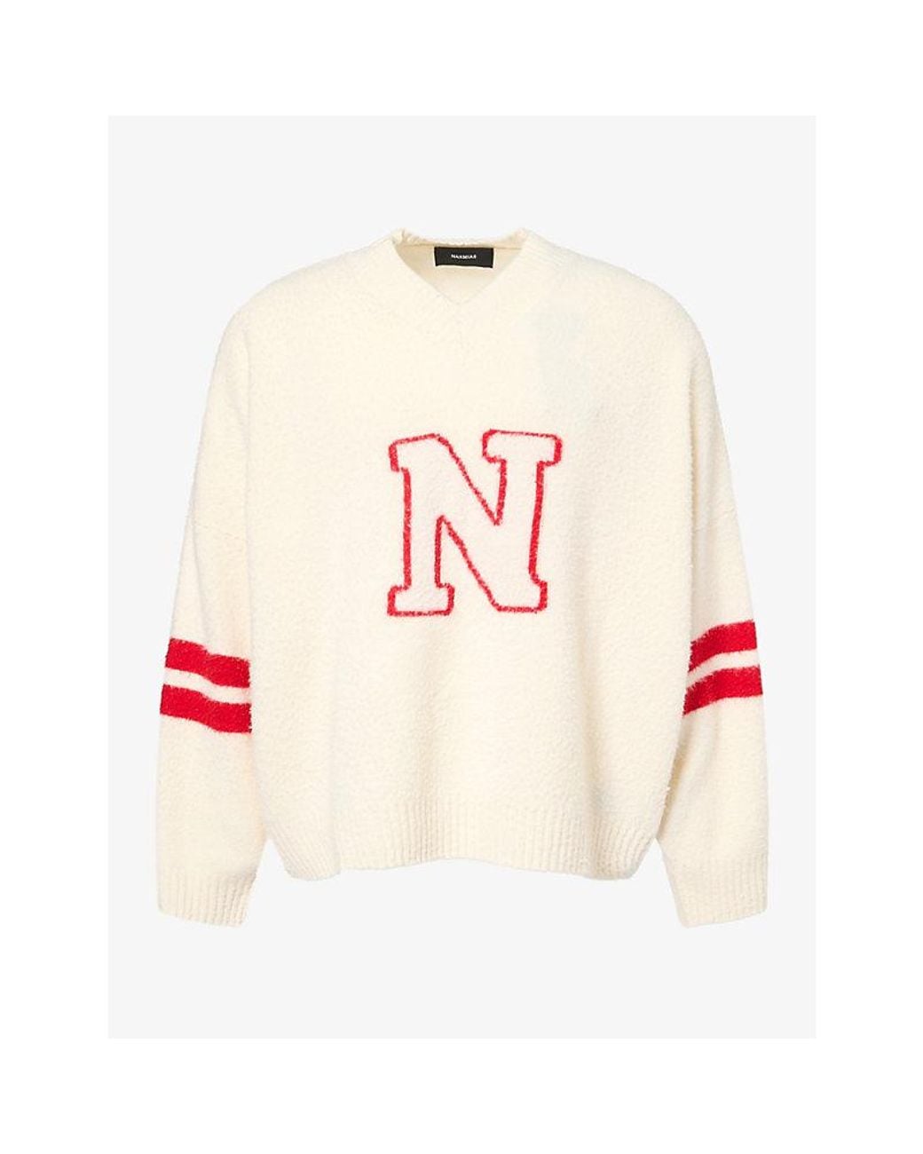 NAHMIAS Pink Collegiate Oversized Brushed-Wool Jumper for men