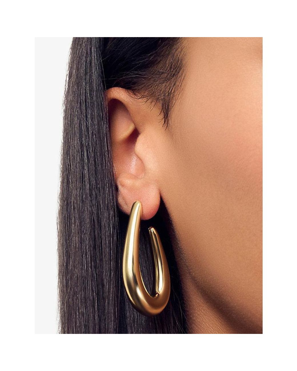 Sif Jakobs Metallic Goccia Pianura Grande 18Ct-Plated Sterling Hoop Earrings