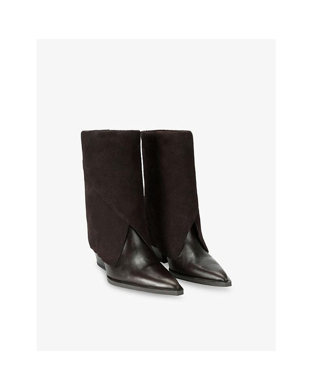 Steve Madden Black Mccoy Leather And Suede Knee-High Boots