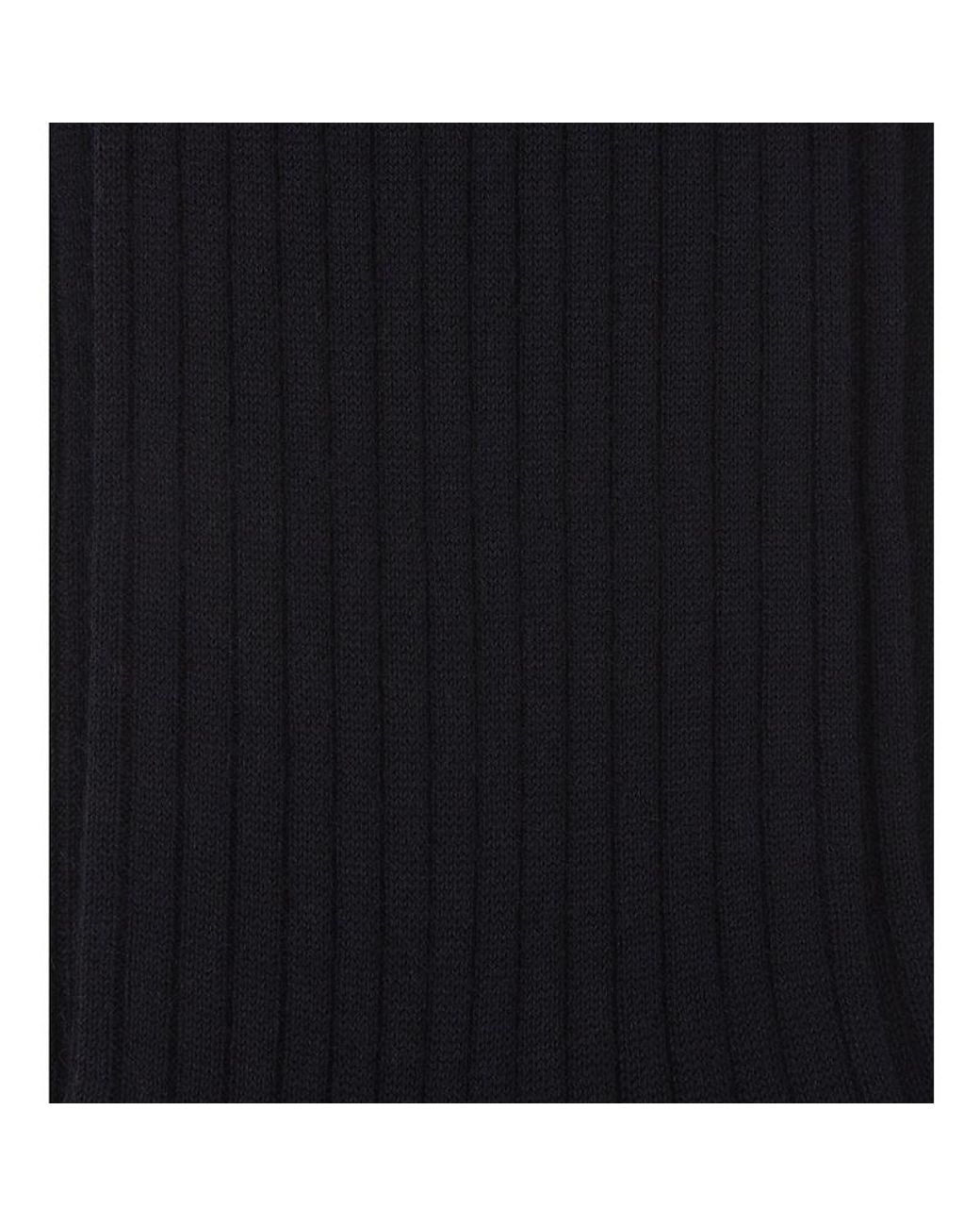 Falke Black No7 Ribbed Virgin Wool Socks for men