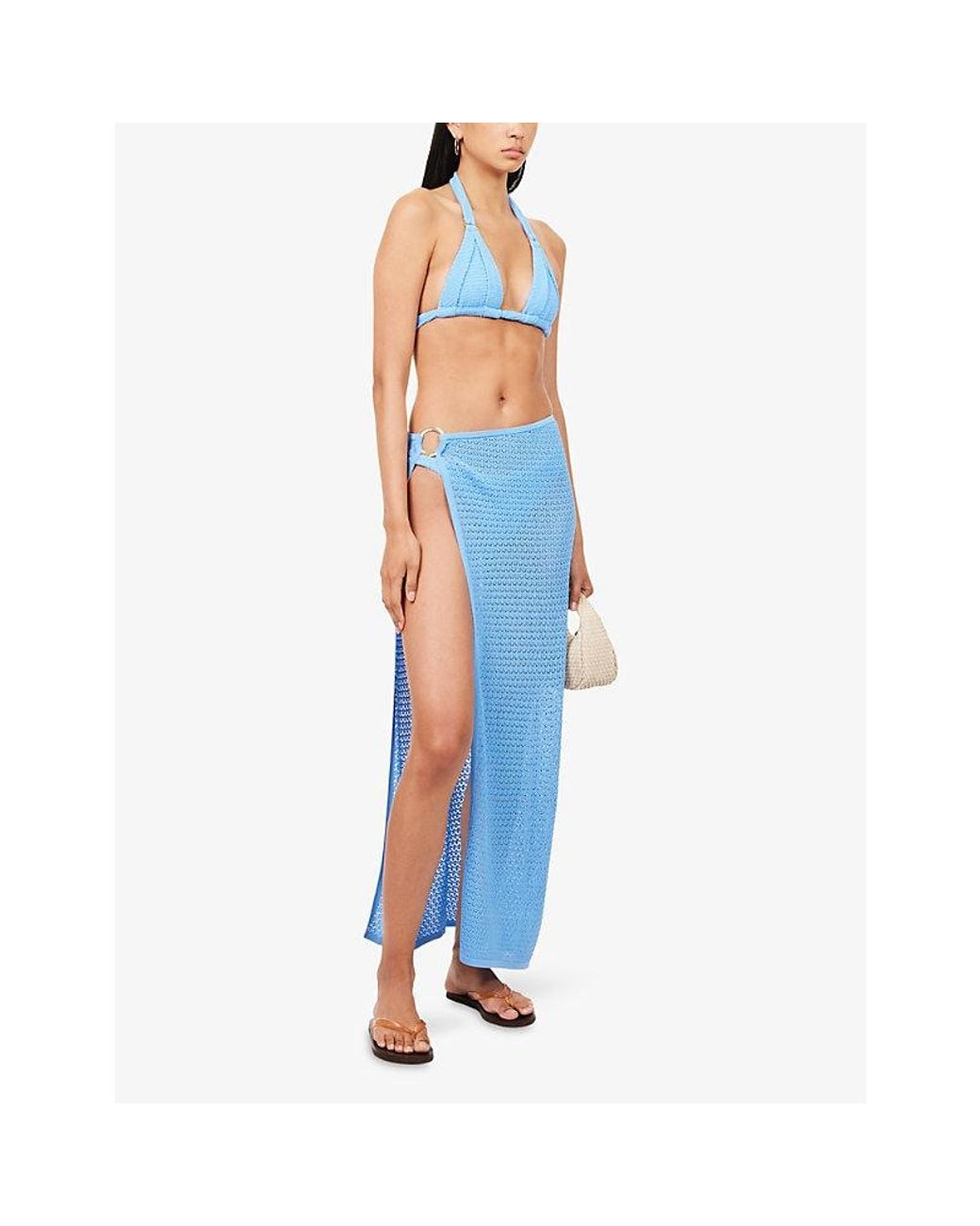 Cheap Monday Blue Palermo Ring-Detail Knitted Maxi Skirt