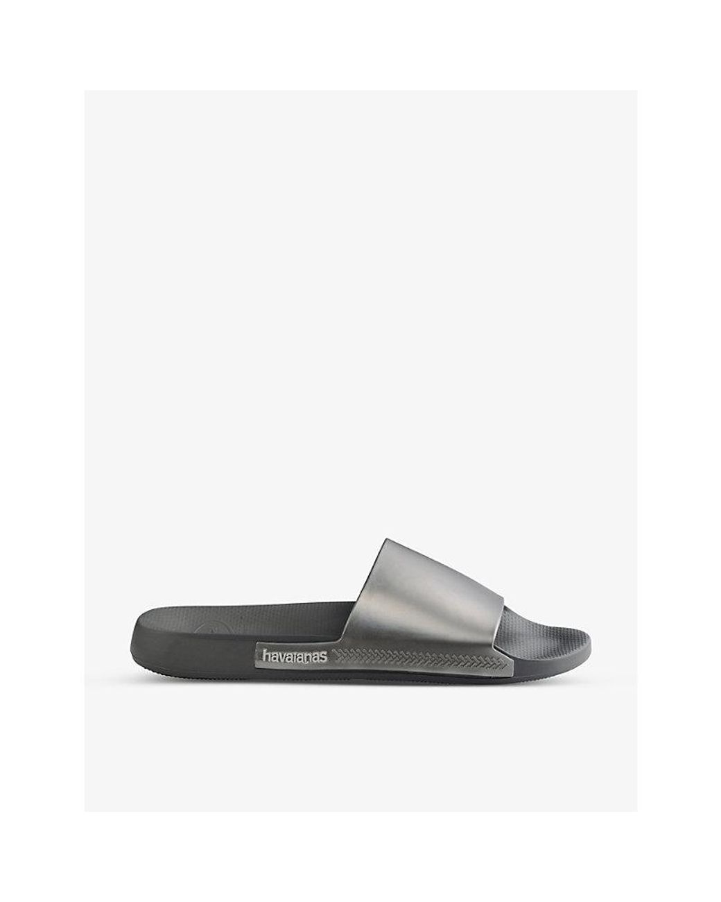 Havaianas White Classic Metallic Rubber Sliders