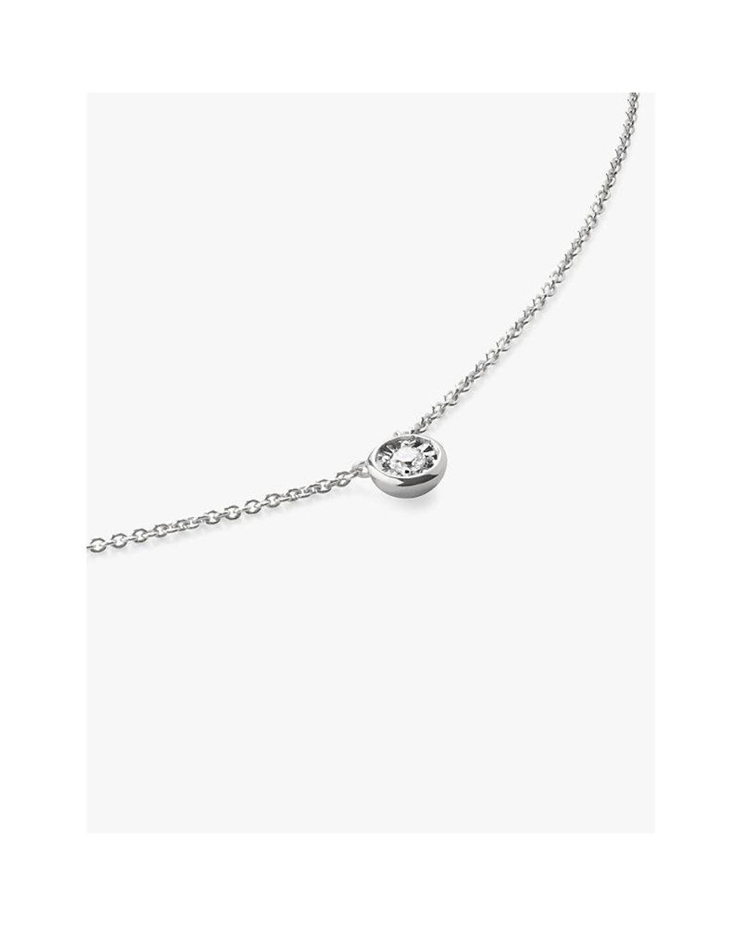 Monica Vinader White Solitaire Sterling- And 0.06Ct Lab-Grown Diamond Necklace