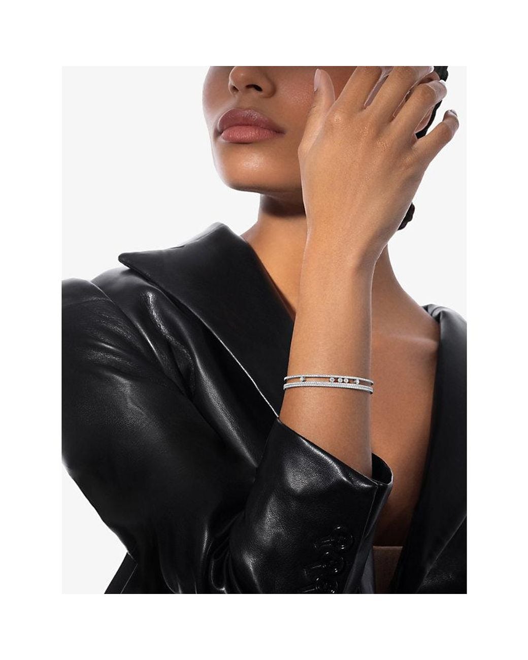 Messika White Move Romane Pave 18Ct And 1.75Ct Diamond Bangle Bracelet
