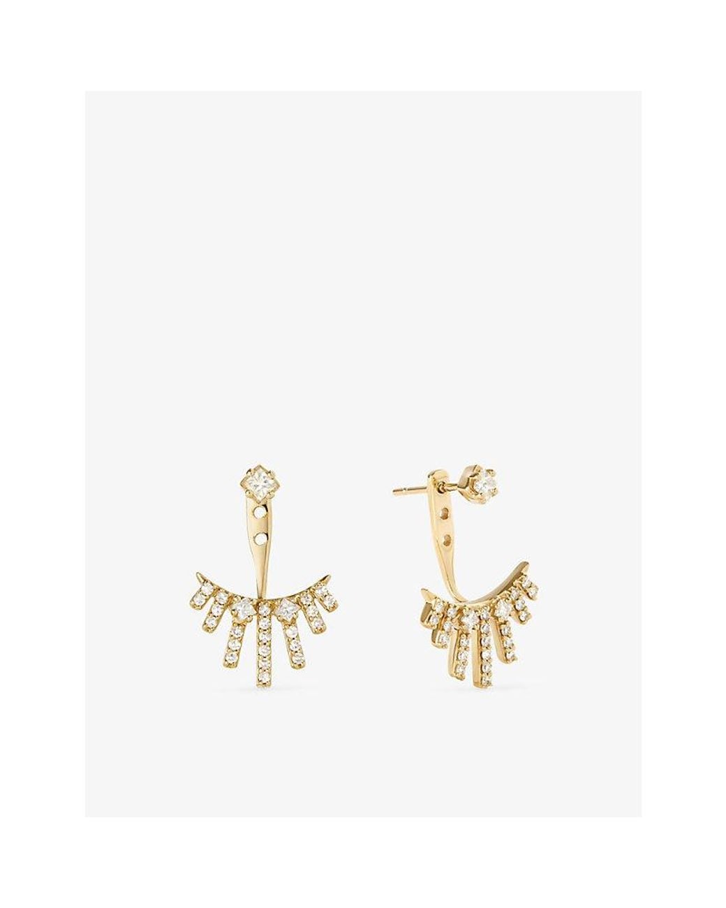 Astley Clarke Metallic Rising Sun 14Ct- And 0.375Ct Diamond Jacket Stud Earrings