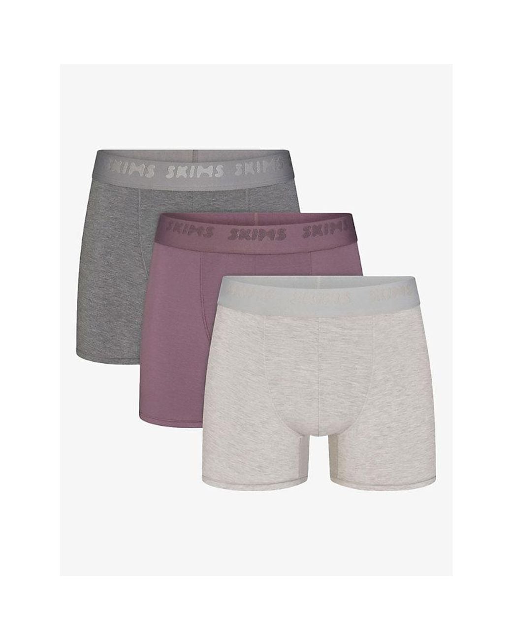 Skims Purple Logo Pack Of Three 3 Jersey Boxer Briefs for men