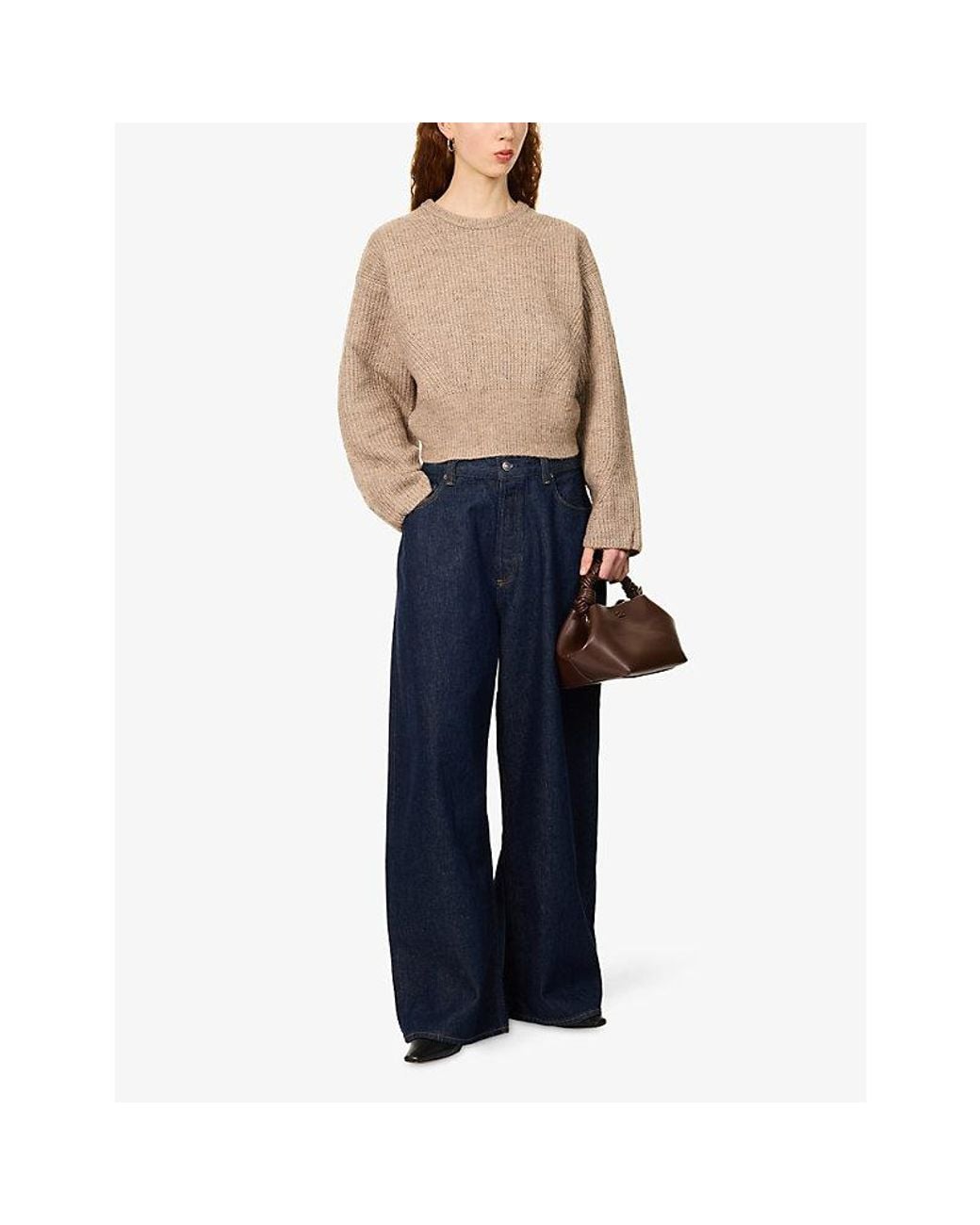 GOOD AMERICAN Natural The Chunky Rib Knitted Jumper
