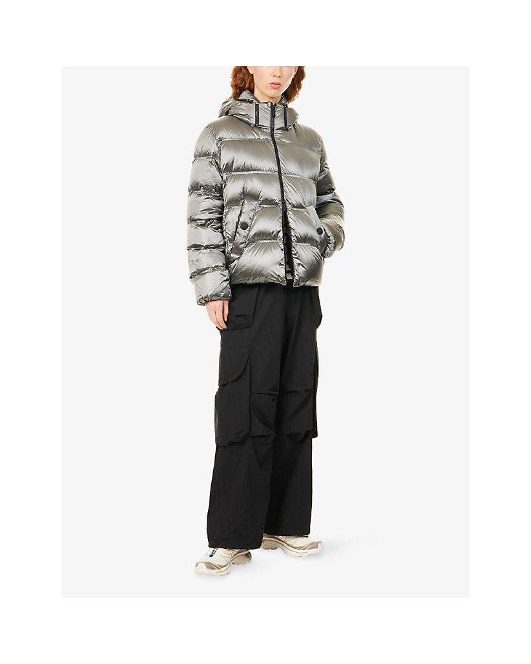 Moncler Gray Sensation Short Shell-Down Jacket