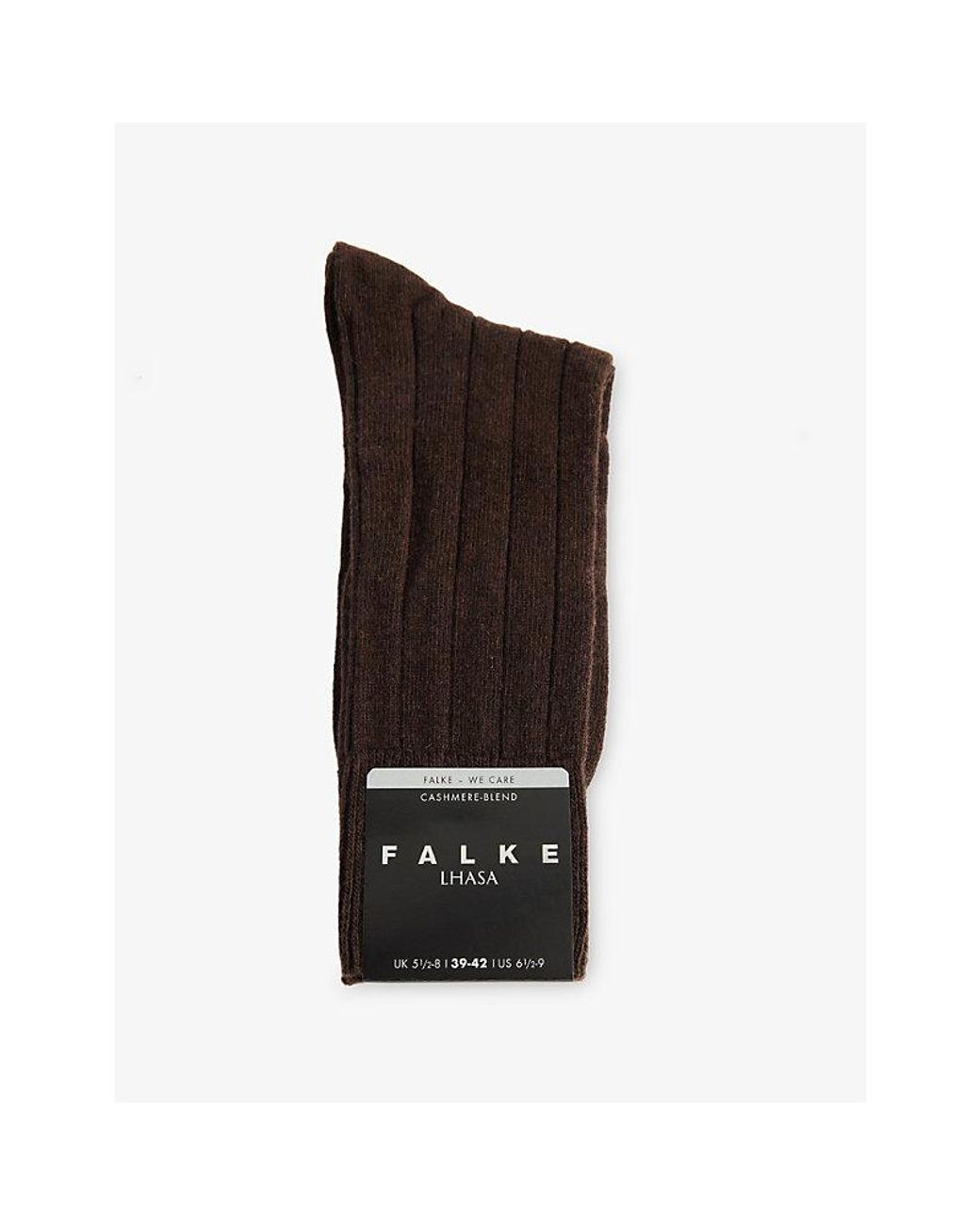 Falke Black Lhasa Ribbed Wool-Blend Knitted Socks for men