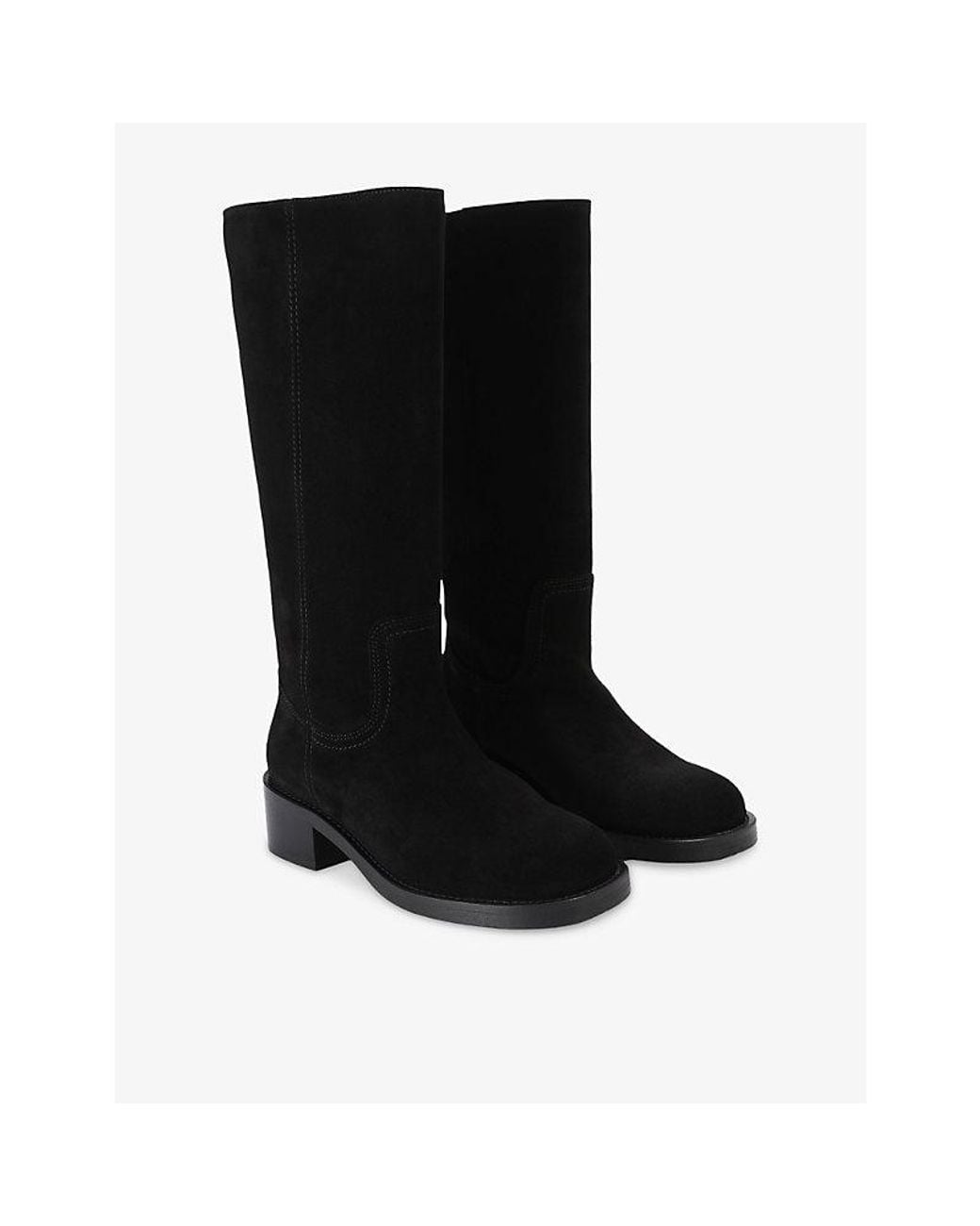 Steve Madden Black Riggs Suede Knee-High Boots