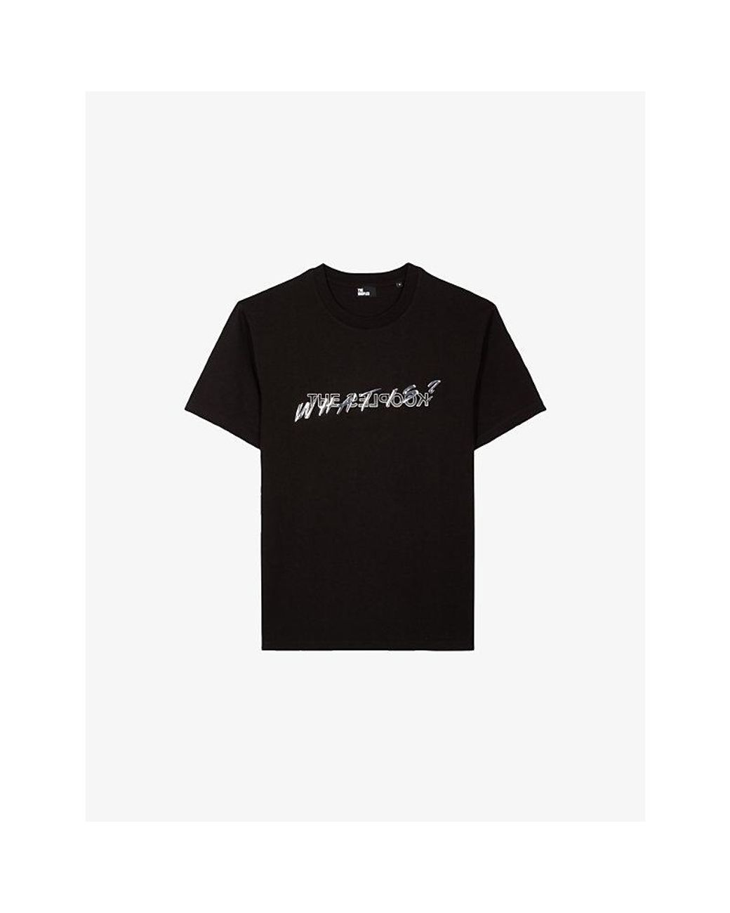 The Kooples Black Logo-Print Short-Sleeve Cotton T-Shirt for men