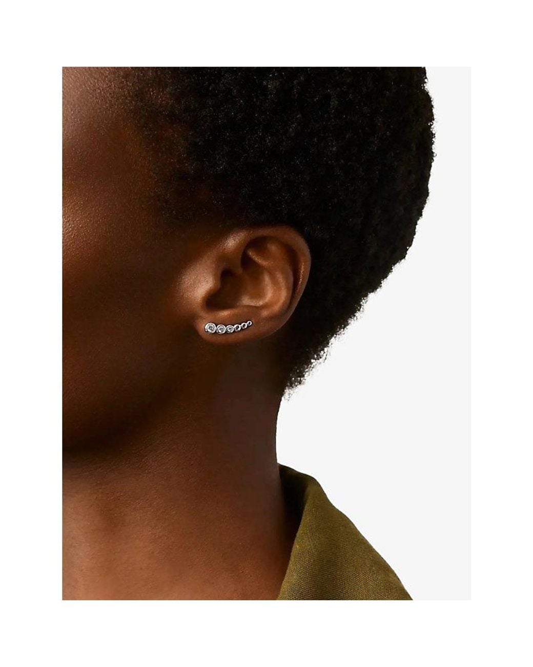 Missoma Metallic Tennis Climber Plated Sterling- And Cubic Zirconia Stud Earrings