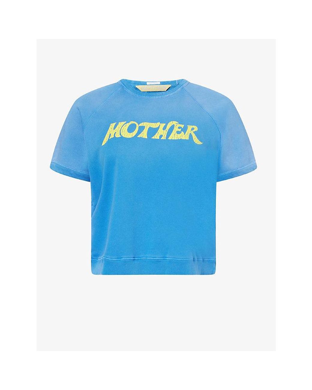Mother Blue Swirl The Short Sleeve Concert Logo-Print Cotton T-Shirt