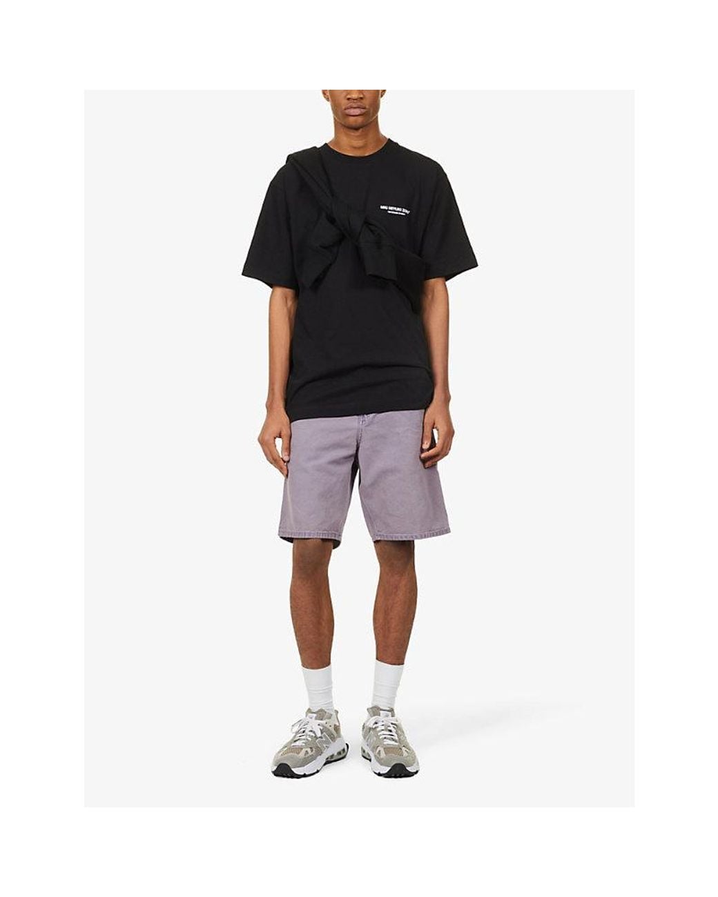 MKI Miyuki-Zoku Black Design Studio Brand-Print Organic-Cotton Jersey T-Shirt for men