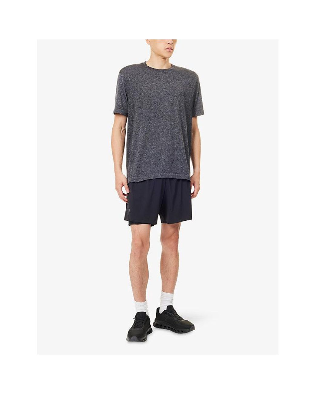 On Shoes Gray Train Flex Stretch-Jersey T-Shirt for men