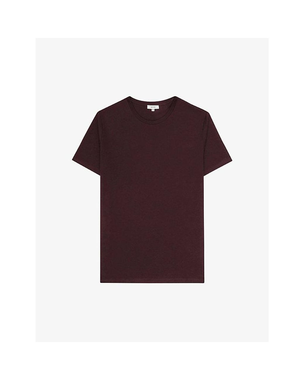 Reiss Purple Bless Crewneck Cotton-Jersey T-Shirt for men