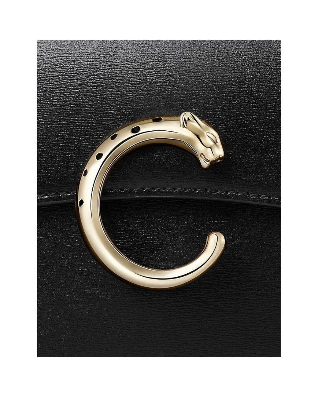 Cartier Black Panthère C Nano Leather Top-Handle Bag