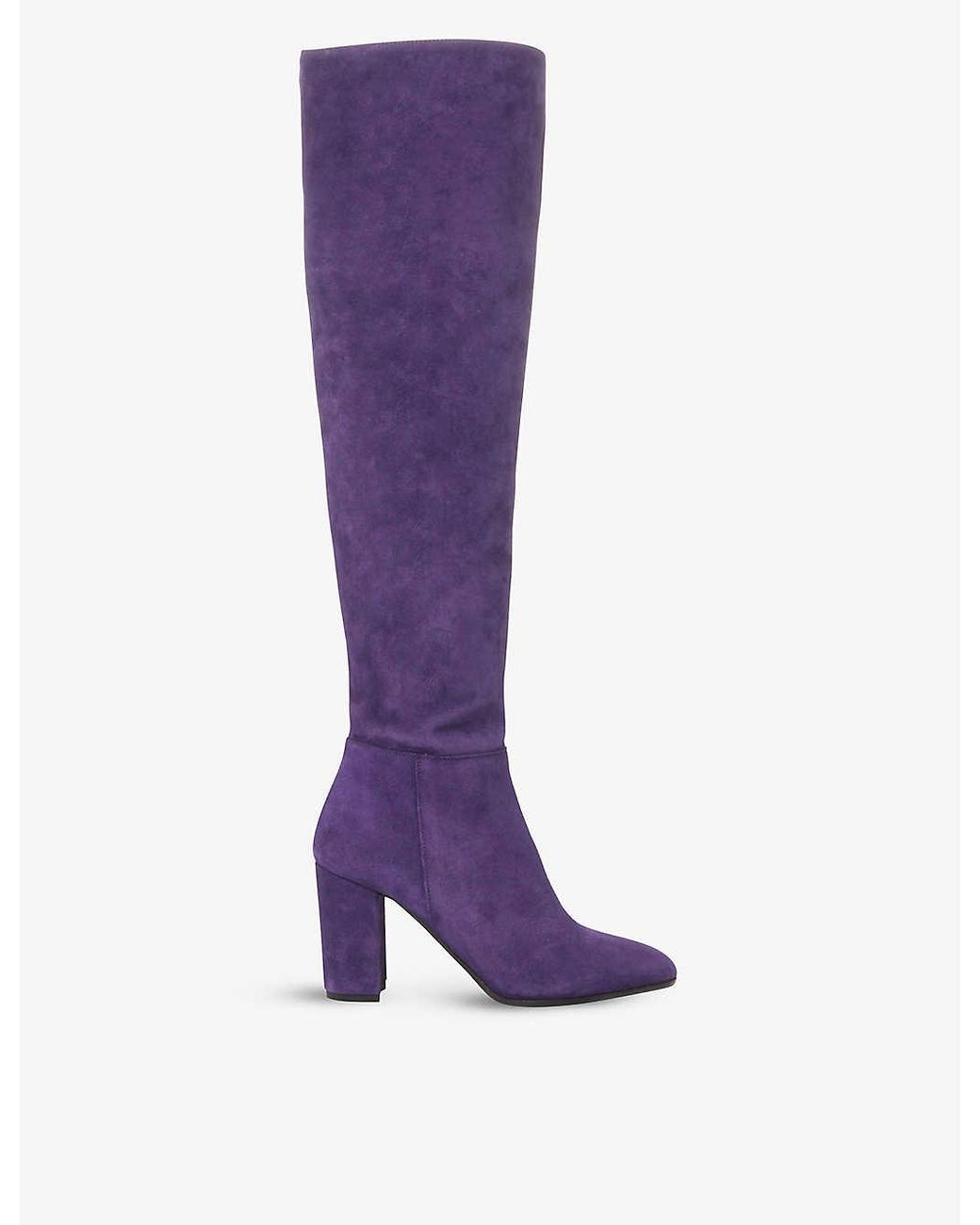 Dune Selsie Over-the-knee Suede Boots in Purple | Lyst