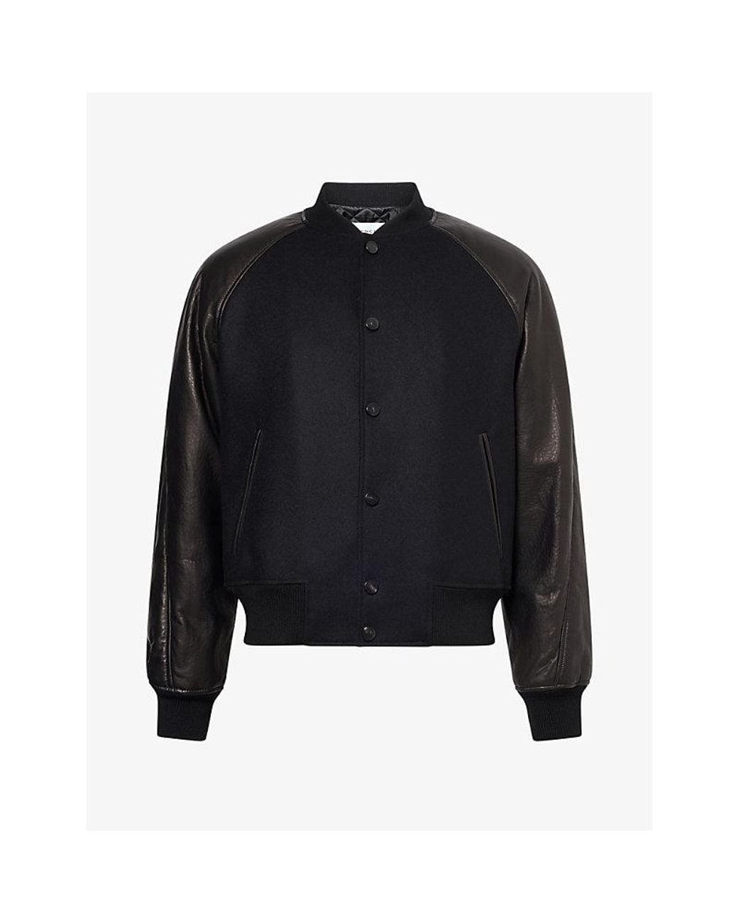 Givenchy Black Embroidered-Logo Welt-Pocket Wool Jacket for men