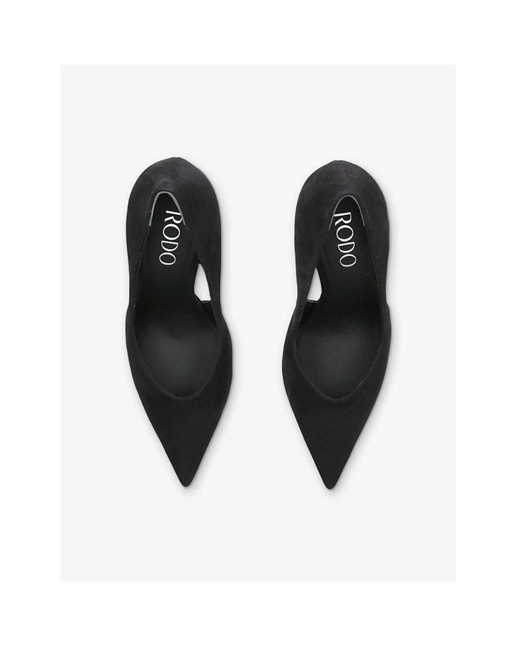 Rodo Black Vanessa Leather Heeled Courts