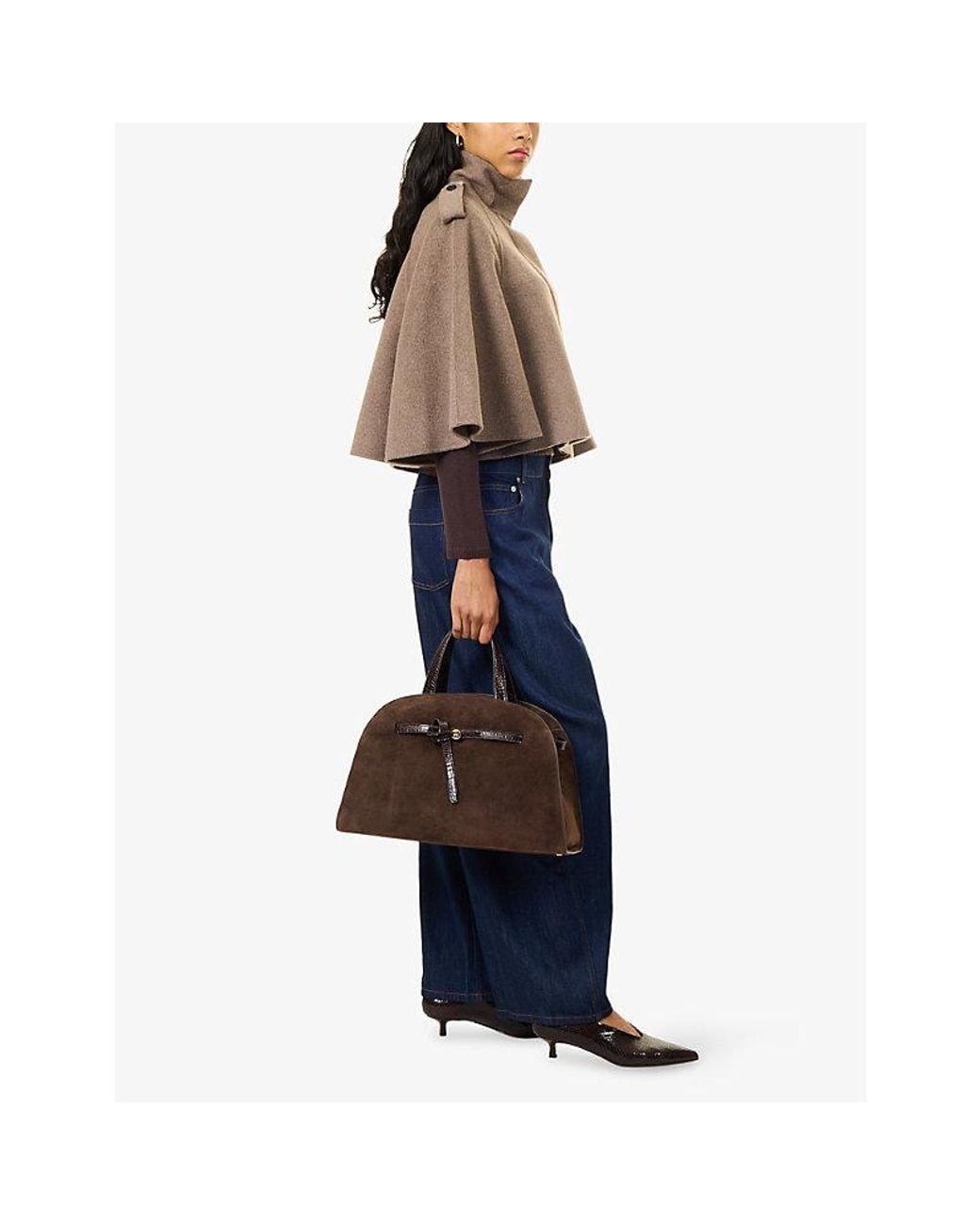 Jonathan Simkhai Brown Yara Cropped Wool-Blend Jacket