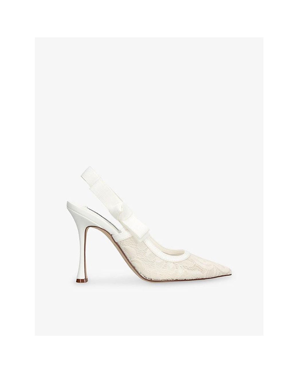 Steve Madden White Brylie-L Lace Slingbacks