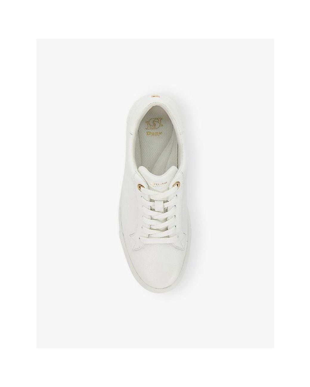 Dune White Evienne Flatform Leather Trainers