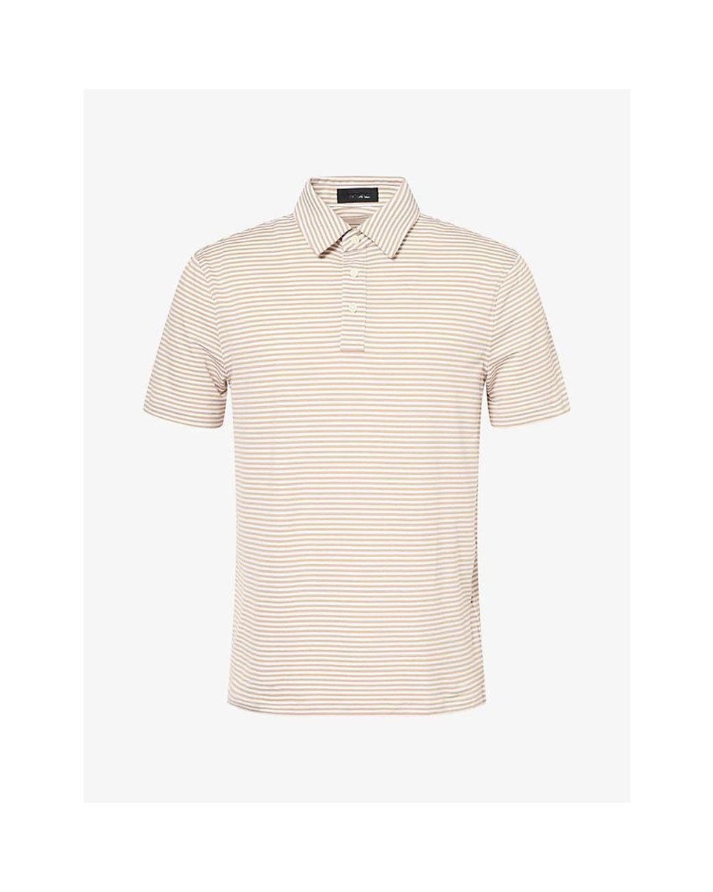 G/FORE Natural All Play Stripe Woven Polo T-Shirt for men