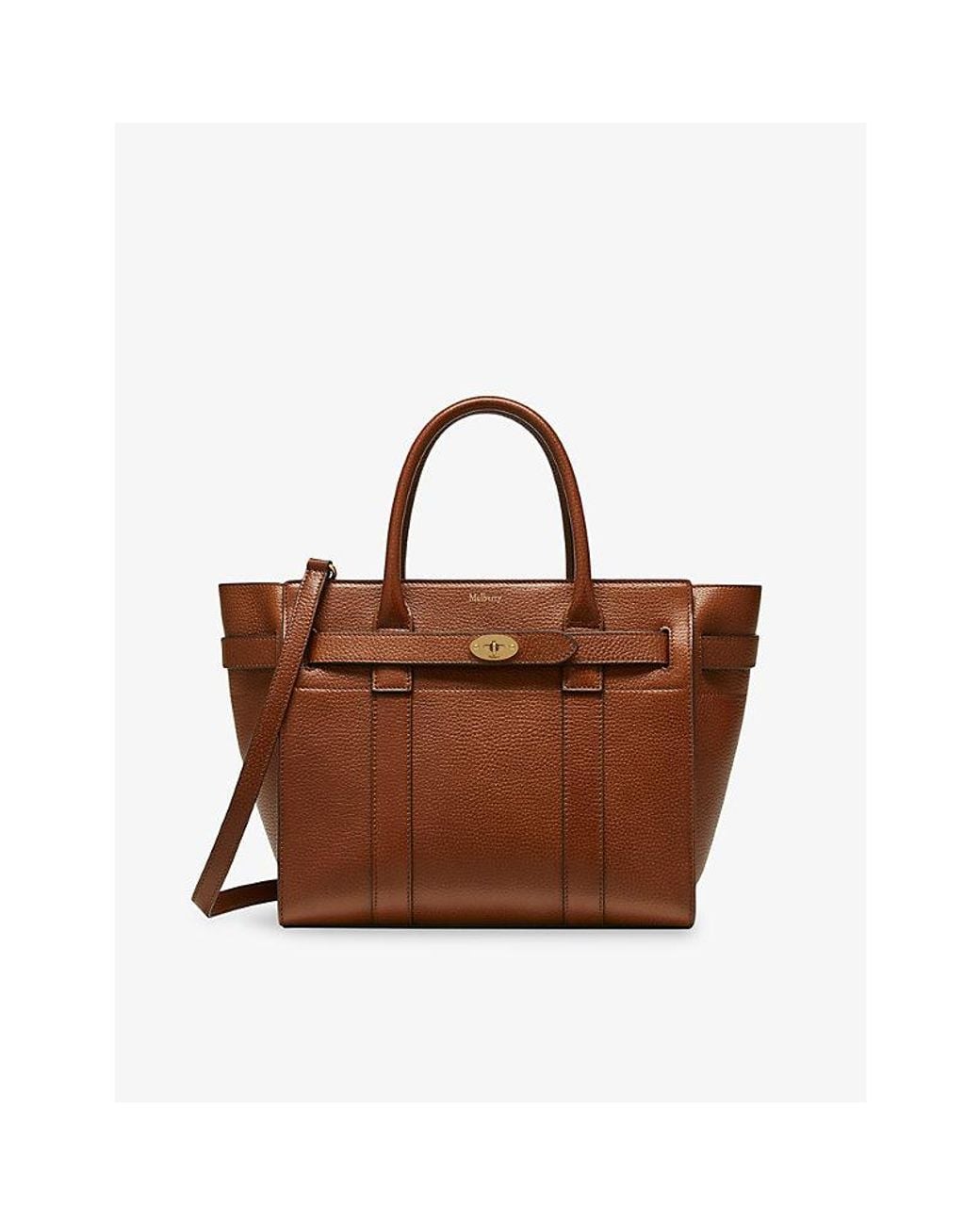 Mulberry Brown Small Zipped Bayswater Leather Tote Bag