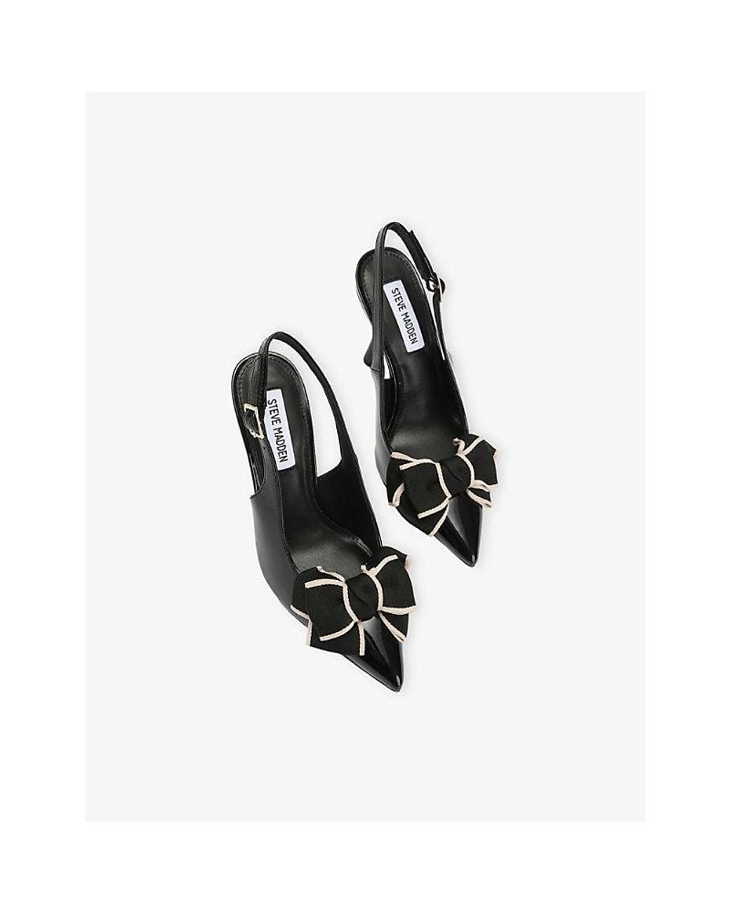 Steve Madden Black Balina Faux-Leather Slingbacks