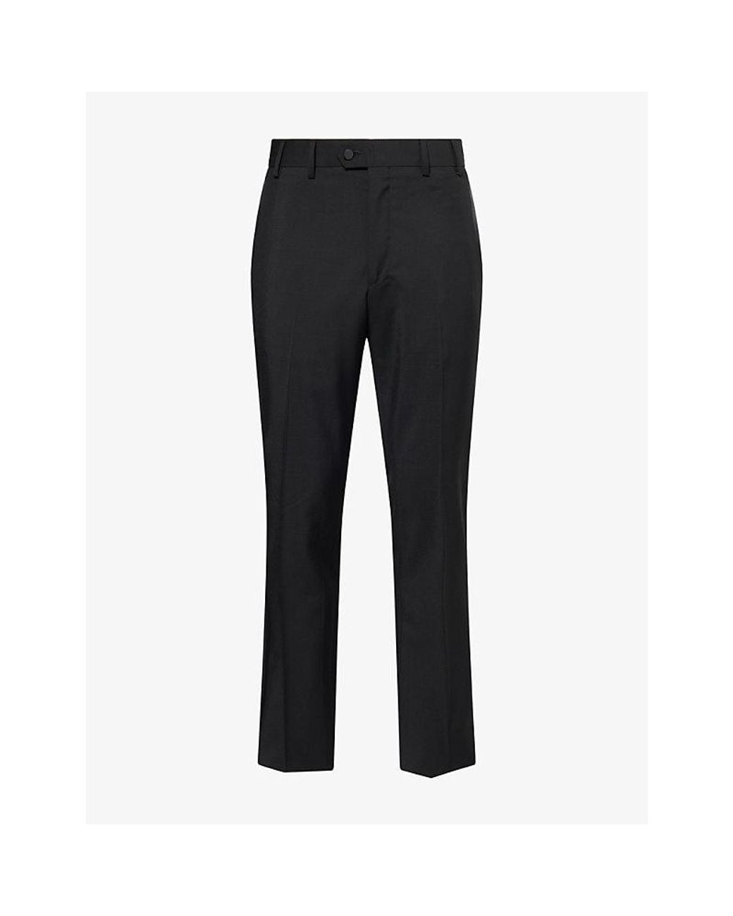 Paul Smith Black Satin-Trim Wool-Blend Tuxedo Trousers for men