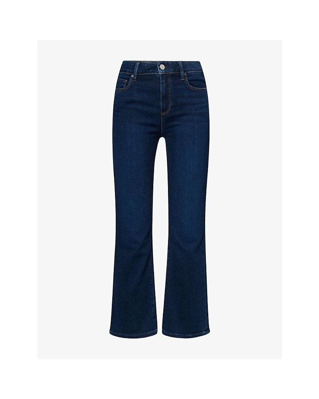 PAIGE Blue Mason Cropped Bootcut Denim Jeans