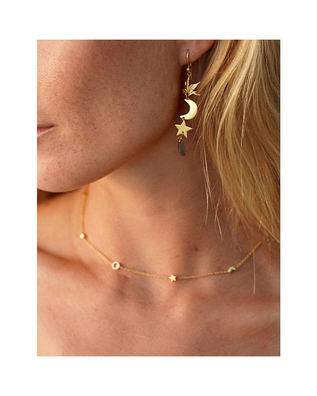 La Maison Du Couturier Metallic Assya London Selene 18Ct Vermeil And Cubic Zirconia Necklace