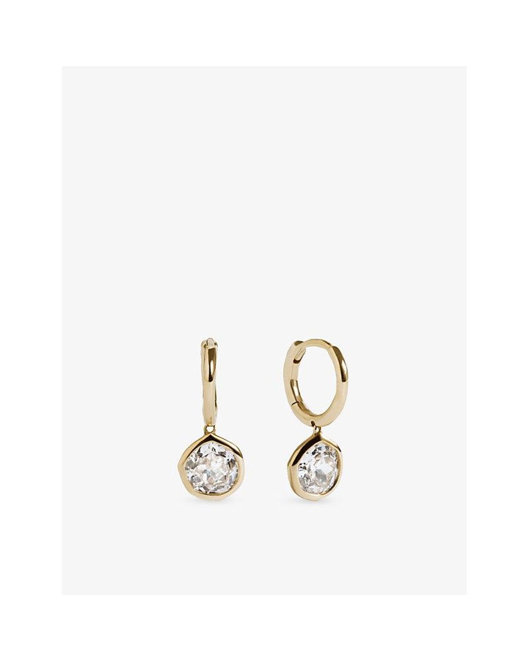 Monica Vinader Metallic Mv Siren Solitaire 1Ct Lab-Grown Diamond 14Ct Hoop Earrings